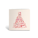 Greeting Card - Individual - Mixed Character Christmas Tree - Red