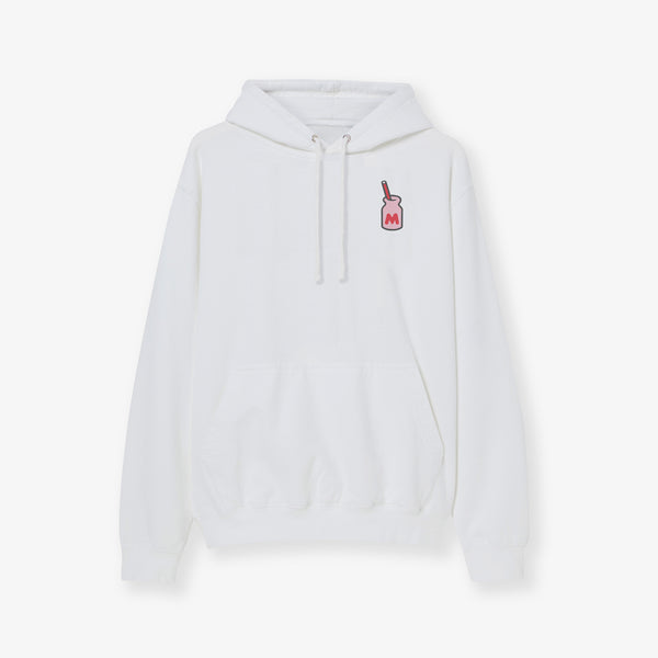 Hello Kitty Gang Milk Bottle Logo White Hoodie