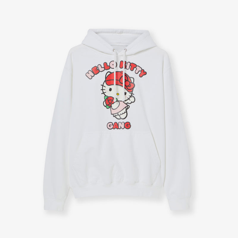 Hello Kitty Gang Rose Graphic White Hoodie