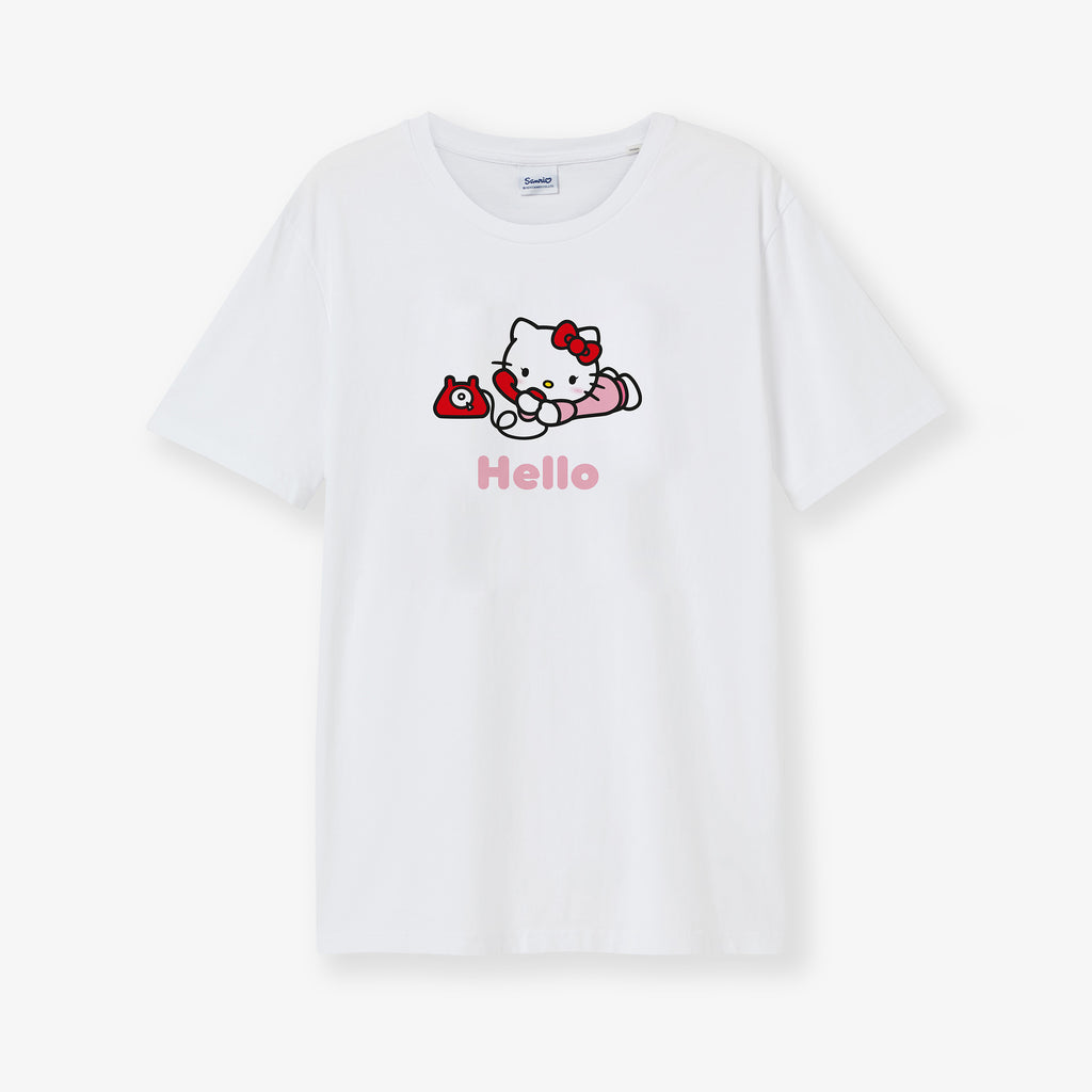 Hello Kitty Gang Telephone Cotton White T-Shirt – Shop Sanrio