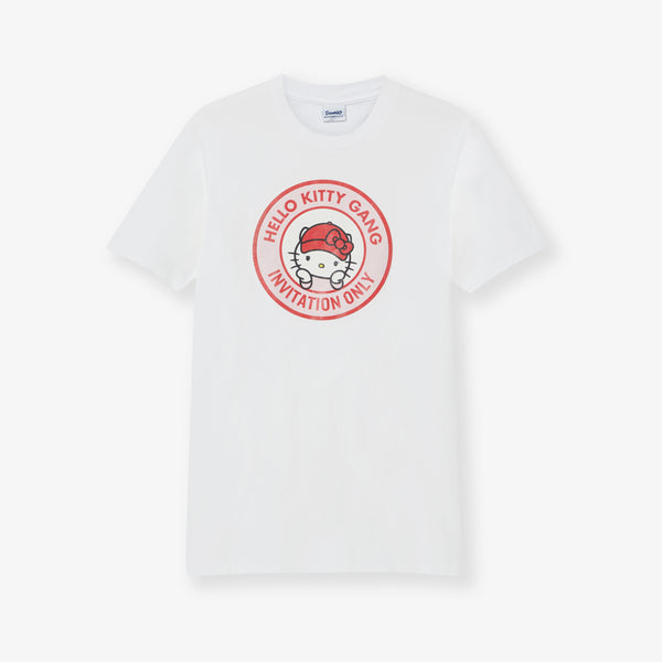 Hello Kitty Gang Logo Cotton White T-Shirt